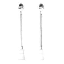 YKCGG E26/E27 Light Socket Extender Adapter,40cm/15.7 inch Light Bulb Extension,E26 to E26 Socket Extender,Bendable Flexible Gooseneck Adjustable Extension Socket Extender Adaptor (2 Pack)