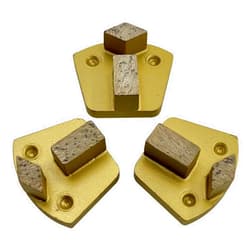 EDiamondTools Diamond Grinding Discs for Werkmaster Floor Grinders, 2 Segments, Set of 3, Soft Bond, 18/20 Grit