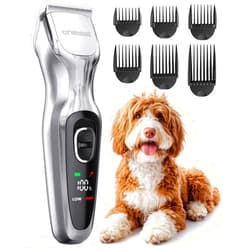 oneisall Dog Clippers for Grooming Thick Hair, Low Noise Cordless Dog Shavers, 2-Speed Pet Hair Trimmer Grooming Kit for Home Groomer