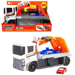 Matchbox Toy Car & Playset, Action Drivers Tow & Repair Truck with 1:64 Scale Toy Audi TT RS Coupe, Working Crane & Diagnostic Machine