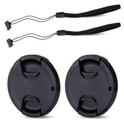 JJC 2-Pack 55mm Front Lens Cap Cover with Cap Keeper for Nikon D3500 D3400 D5600 D7500 with AF-P 18-55mm Kit Lens & Other Lenses with 55mm Filter Thread (Not for AF-S/EF-S 18-55mm Lens)