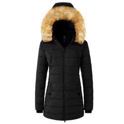 wantdo Women's Warm Winter Coat Heavy Puffer Jacket Parka with Fur Trimmed Hood
