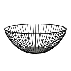 IBWell Wire Fruit Basket Fruit Bowl Kitchen Fruit Basket Stand Fruit Bowls for the Counters Metal Fruit Bowl(Low Black)