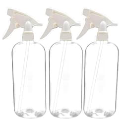 EZPRO USA Plastic Spray Bottle 24 Oz All-Purpose Heavy Duty Spraying Bottles Leak Proof Mist Empty Water Bottle for Cleaning Solution Pet Adjustable Nozzle Measurements 360 Upside Down White 3-pack