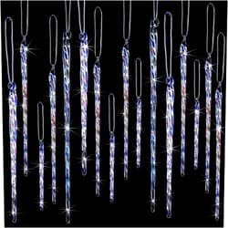 Boao Glass Icicle 3.5-7.8 Inch Twisted Glass Icicle Christmas Ornaments Hanging Decorations(Dazzling Color,25 Pcs)