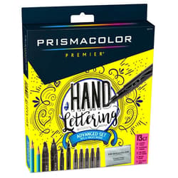 Prismacolor Premier Advanced Hand Lettering Set With Illustration Markers, Art Pens, Pencils, Eraser And Tips Pamphlet, Adult Coloring, 13 Count
