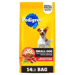 Pedigree Dry Dog Food for Adult Small Dogs, Grilled Steak and Vegetable Flavor, 14 lb. Bag