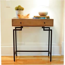 Posh Pollen Cambridge Writing Desk, Office Furniture Console Table, Grey