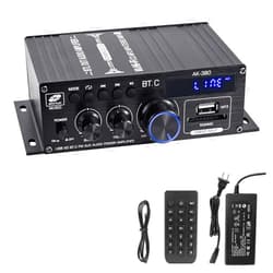 Hosyond Bluetooth 5.0 Audio Amplifier 400W+400W 2.0 CH AMP HiFi Stereo Treble Bass Audio Receiver for Passive Speakers Theater System AK-380