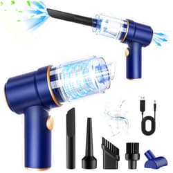 KMM Handheld Car Vacuum Cleaner, 9000Pa Vacuum Cleaner and Air Duster, 120W High Power Wet and Dry Handheld Car Vacuum Cleaner with LED Light and Multi-Nozzles for Car, Home, Office, Pet