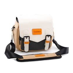 Cwatcun Camera Shoulder Bag Compact Camera Case, Small Waterproof Camera Messenger Bag with Tripod Holder, Travel Photography Bag for Canon, Nikon, Sony, Fuji DSLR/SLR/Mirrorless Camera, Lens