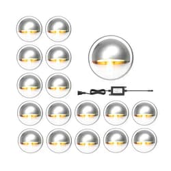 M RNEHON RNEHON 16-Pack Warm White LED Deck Lights Kit, Φ1.38 12V Low Voltage Step Stair Lights,IP65 Waterproof Recessed Landscape Lighting, Adapt for Garden,Yard Steps,Stair,Patio,Floor,Kitchen Decoration