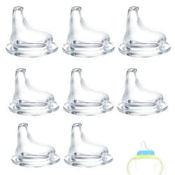 Generic 8Pack Replacement Silicone Spout Compatible with NUK Activity and Learner Cups, Nipple Replacement Spouts Leak-Proof, BPA-Free, Easy to Clean, Easy Transition from Bottle to Cup