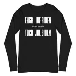 PERsonalthreadz ehgk iof ridfn tocr jul biuln Biden Babble long sleeve Black