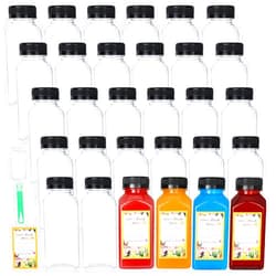 DANALLAN 30 Pack 8oz Empty Plastic Bottles with Leak-Proof Caps Food Grade Recyclable Bulk Beverage Containers Clear PET Bottles for Homemade Juice, Smoothie, Milk and Drinks