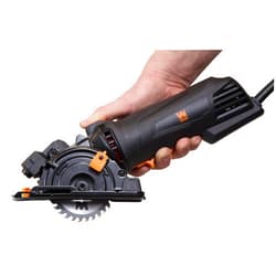WEN 4.2-Amp 3-3/8-Inch Plunge Cut Compact Circular Saw with Laser, Carrying Case, and Three Blades (36704)