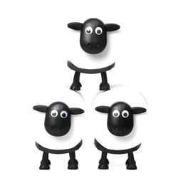 VELENTI Sheep Toilet Roll Holder - Funny Toilet Paper Holder Free Standing Bathroom Set - 3D Printed Black Sheep Loo Roll Holder - Hilarious Tissue Paper Roll Storage - Cute Bathroom Decor - Set of 3