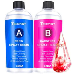 Teexpert Epoxy Resin Crystal Clear: 64OZ Epoxy Resin kit Fast Curing Heat Resistant for Casting Coating Art DIY Craft Jewelry Wood Table Top Flower Preservation- 2 Part(32OZ Resin and 32OZ Hardener)