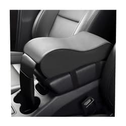 Yourkar Car Armrest Cushion, Soft Memory Foam Auto Armrest Pillow with Storage Bag, Leather Center Console Arm Rest Padded Cushion with Phone Holder, Universal Car Accessories (Black)