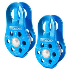 NewDoar Fixed Plate Micro Pulley,28KN CE Certified General Purpose Small Aluminum Rope Pulleys for Climbing/Aloft Work/Rappelling/Rescue Etc