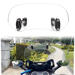 Motoparty Motorcycle Windshield Extension Upgrade Adjustable Clip Universal for Honda Suzuki Kawasaki Yamaha Aprilia Clearer Vision More Stable Clip on Windshield Extension(Small,Transparency)