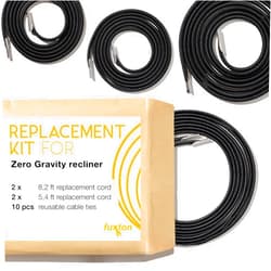 Fuxton Zero Gravity Bungee All in Replacement kit, Replacement Cord for Zero Gravity Chair, Outdoor Recliner, Patio Furniture Repair kit, 4 Cords - Black