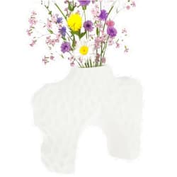 Fxvhojq 2Pcs Ceramic Vase Set, White Ceramic Vase Set for Modern Home Decor, Boho Pampas Vase, Modern Minimalist Flower Vases, Home Decorative Vase for Wedding Party Dinner Table Office Bedroom (M)