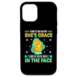 Chicken Gifts - By Tick Tock iPhone 12/12 Pro Beauty Grace She'll Peck You In The Face Cute Chicken Chick Case