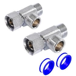 Breezliy Brass Angle Stop Add-A-Tee Valve,3/8-Inch Compression Inlet X 3/8-Inch Compression Outlet X 3/8-Inch Compression Outlet (3/8x 3/8x 3/8 Add-A-Tee Chromed)