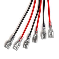 Generic SLA Battery Terminal Leads, Female Spade Quick Connect/Disconnect 6.3mm F2 Type Terminals with Insulated Sleeves and Heavy Duty 16 Guage Wires - 6 Pieces