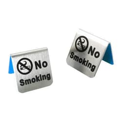 RLECS 2pcs Stainless Steel No Smoking Table Signs for Non-Smoking Hotels, Restaurants, Clubs, Offices and Hospitals