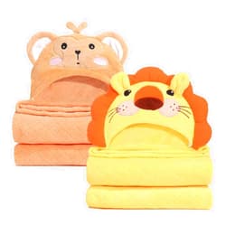 WODHOY Hooded Baby Towels Boy for 0-6 Years, 50