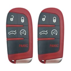 Arruweer Replacement Key Fob Case Shell Fit for Jeep Grand Cherokee Dodge Challenger Charger Dart Durango Journey Chrysler 300 Keyless Entry Remote Control Car Key Fob Cover Housing (2)