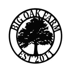 CustomMetalWorx Oak Tree Monogram, Personalized Sign, Barn Sign