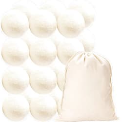 Beieverluck 24 Pack Wool Dryer Balls XL Reusable Laundry Balls for Dryer Natural Fabric Softener Ball with 1 Storage Bags Reduce Wrinkles and Decrease Drying Time