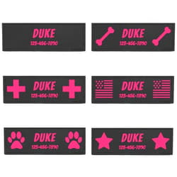 CHRYMPETIC Custom Dog Vest Patches - Personalized Name Patches for Dog Harness - Colorful Custom Patches for Dogs (Pink Star, Small (4.3 * 1.2 Inches))