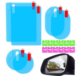 Qoyapow 6PCS Car Rearview Mirror Rainproof Film, HD Nano Anti Fog Anti Scratch Interior Rearview Mirror Anti Glare Film Waterproof for Safe Driving, Car Mirrors, Side Windows Car Trucks SUVs Safe Driving