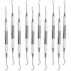 Utopia Care Professional Dental Tartar Scraper Tool, Dental Pick, Double Ended Tartar Remover for Teeth, Plaque Remover, Tooth Scraper, (10, Silver, 6.5 Inch)