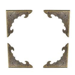 Mcredy Metal Box Corner Protector Mcredy Corner Protectors Decorative Corner Guards with Mounting Screws Corner Brace Bronze Tone 40mm/1.6