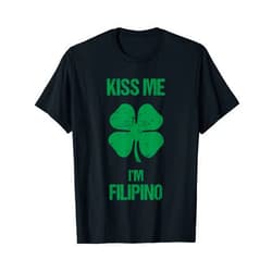 BoredKoalas St Patricks Day Irish Shamrock Shirt Kiss Me I'm Filipino Shirt St Patricks Day Philippines T-Shirt