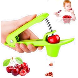 Leyespot Cherry Pitter,Cherry Seed Remover Olives Pitter Tool, Cherries Corer Pitter Tool with Space-Saving Lock Design,Multi-Function Fruit Pit Remover for Making Cherry Jam (Stainless Steel/Heavy-Duty)