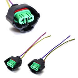 iJDMTOY (2) OEM H11 H8 Female Adapters Wiring Harness Sockets w/ 4-Inch Wire Pigtails Compatible With Headlights or Fog Lights Use