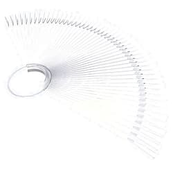TTSAM 2 Set 100 Tips Clear Nail Art Swatches Sticks Polish Board Display Practice Sticks Tool Transparent Fan-shaped Nail Art Tips False Nail Sticks with Metal Screw Ring Plastic Christmas Gift