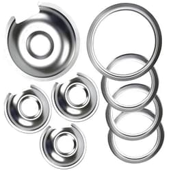 APPLIANCEMATES WB32X10013 WB32X10012 Chrome Burner stove Drip Pan Set 4-Pack Fits for GE Hotpoint Electric Range by APPLIANCEMATES Replacement Parts (3) 6