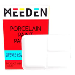 MEEDEN Ceramic Artist Paint Palette, Rectangle Porcelain Watercolor Palette, 10'' × 7'' Ceramic Mixing Tray for Gouache, Watercolor, Acrylic Painting