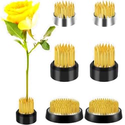 WILLBOND 6 Pcs Flower Frogs Arrangements Supplies, Japanese Flower Arranging Ikebana Kenzan, Pin Holder Arranger Fixed Tools for Plant Fixation Decoration, 0.91