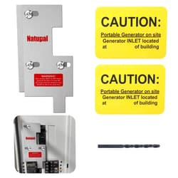 Natupal Generator Interlock Kit compatible with GE General Electeric breaker panels with single vertical throw main, 2 1/2 inch Spacing between main and branch breaker
