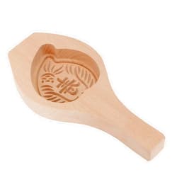 Leftwei Moon Cake Mould, Gold Fish Shape Traditional Wooden Moon Cake Fondant Cake Baking for Biscuits Muffins Mid Autumn Festival (Birthday Peach)