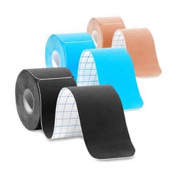Deke Home 3-PACK Kinesiology Tape Pro Athletic Sports. Knee, Ankle, Muscle, Kinetic Sport Dynamic, Physical Therapy. Strong-Rock Breathable h2o Resist Cotton.Roll,pre-Cut 10 in Strip - Multi-colored