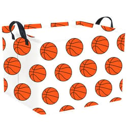TIBAOLOVER Rectangular Kids Storage Basket Gift Basket Baby Storage Basket Cute Toy Storage Bin Organizer Shelf Book Basket Room Decor(Basketballs)